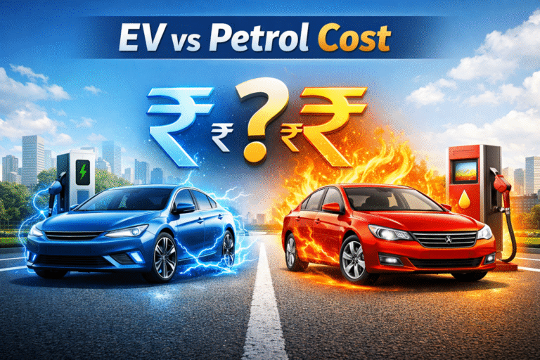 electric car vs petrol car running cost comparison in india infographic