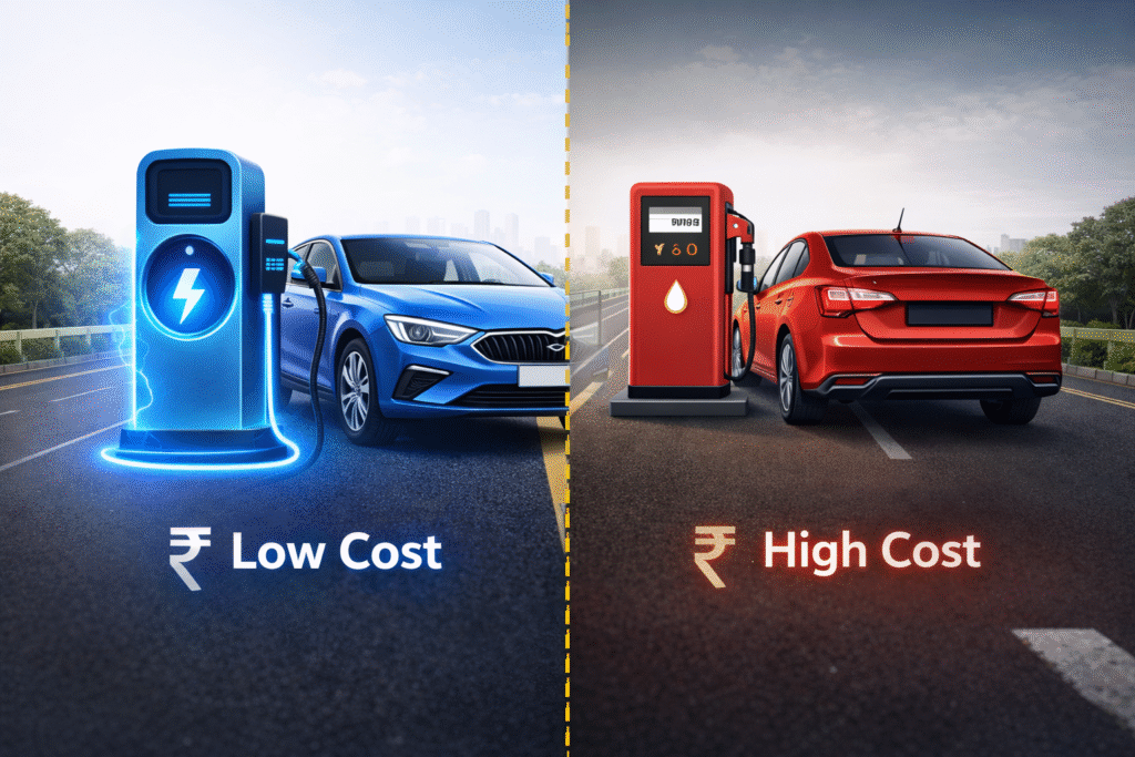 Electric Car vs Petrol Car Running Cost in India – Shocking Cost Comparison (2026)